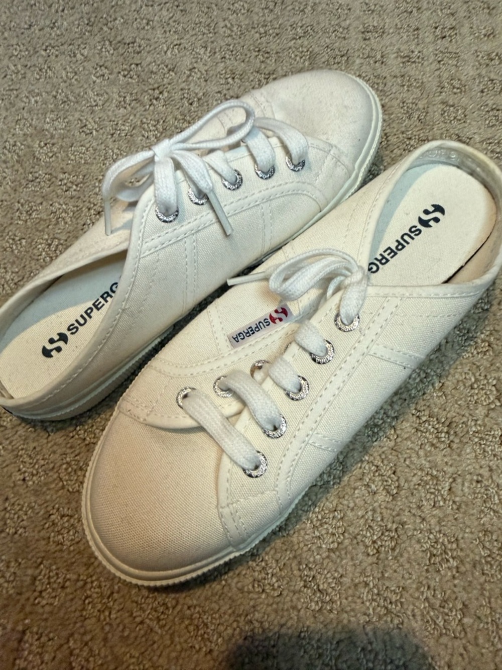 Superga Women’s Off-White Canvas Low-Top Sneakers